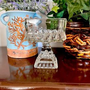 Antique Glass /Square Wedding Compote. No Lid
